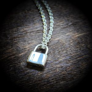 Sterling Silver Padlock Necklace -16β